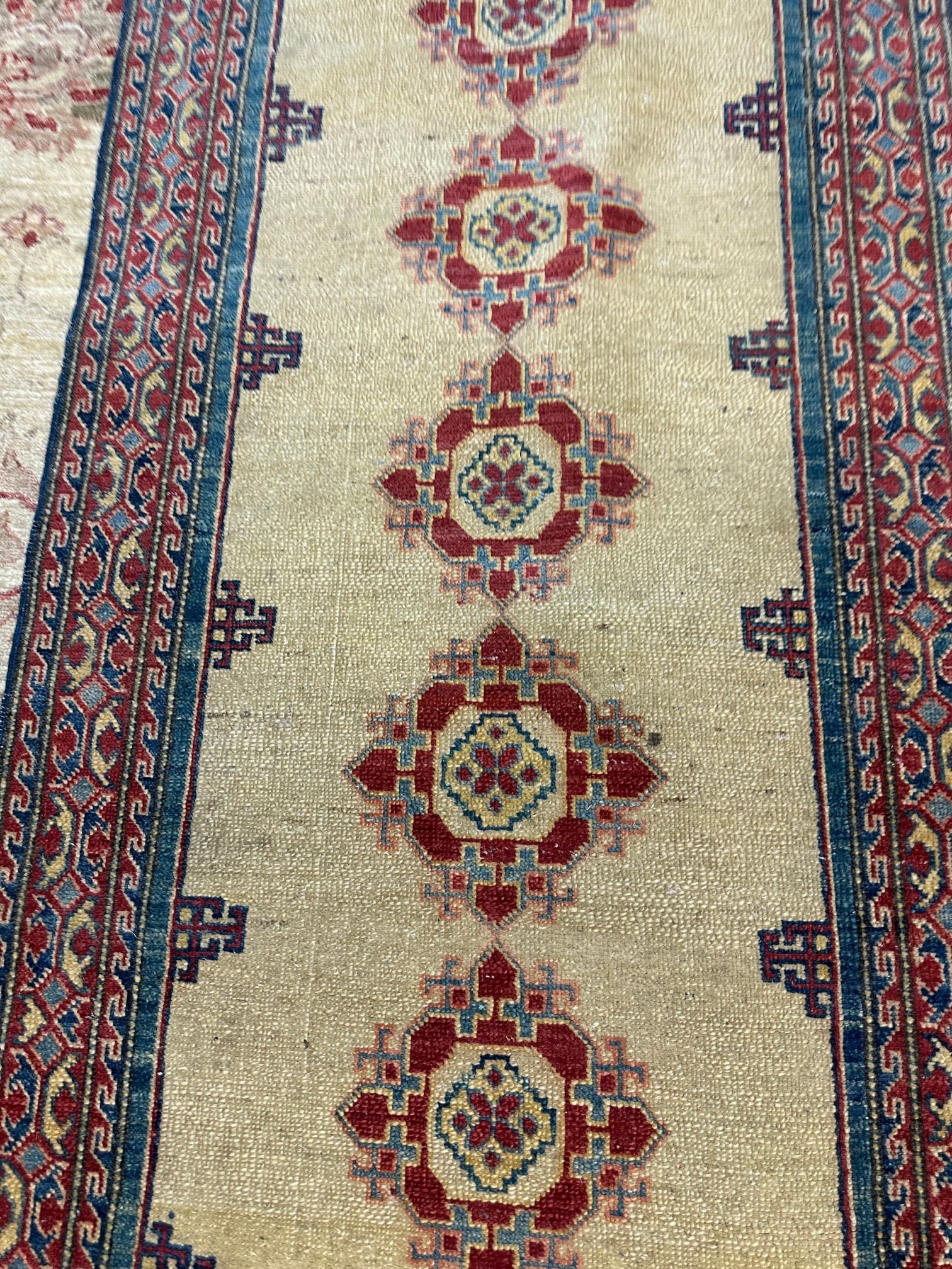 Hand Knotrted Oushak Rug -10.9x2.8 ft - 2