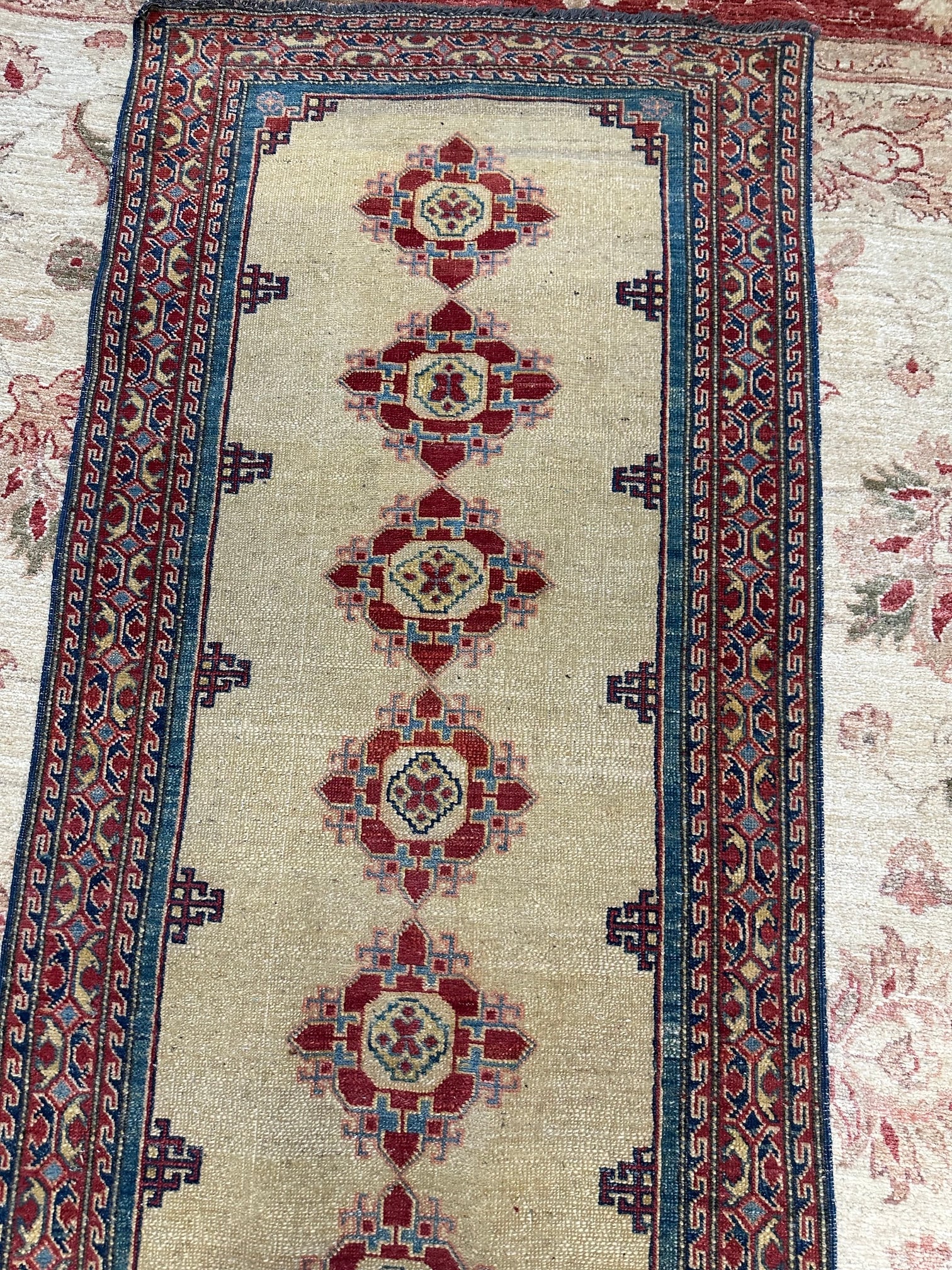 Hand Knotrted Oushak Rug -10.9x2.8 ft - 3