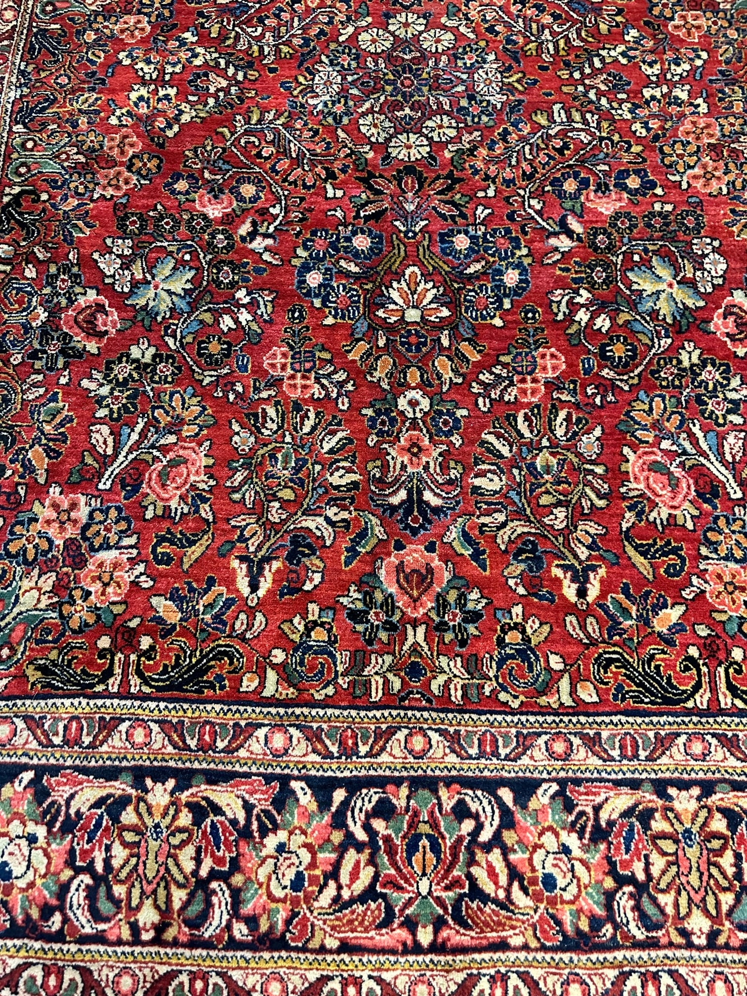 Hand Knotted Pewrsian Sarouk Rug 6x8.7 FT - 2