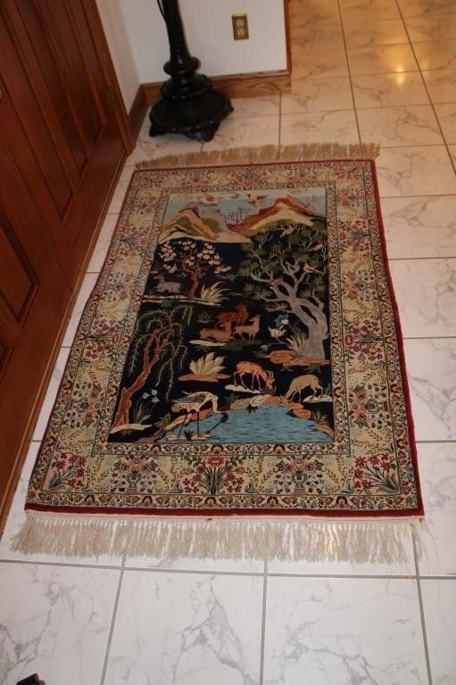 Hand Knotted PersiN Esfahan Rug 3x5. - 4