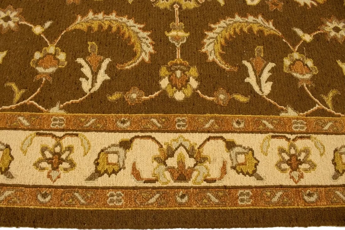 Dark Brown Floral 4X6 Sumak Oriental Rug - 11