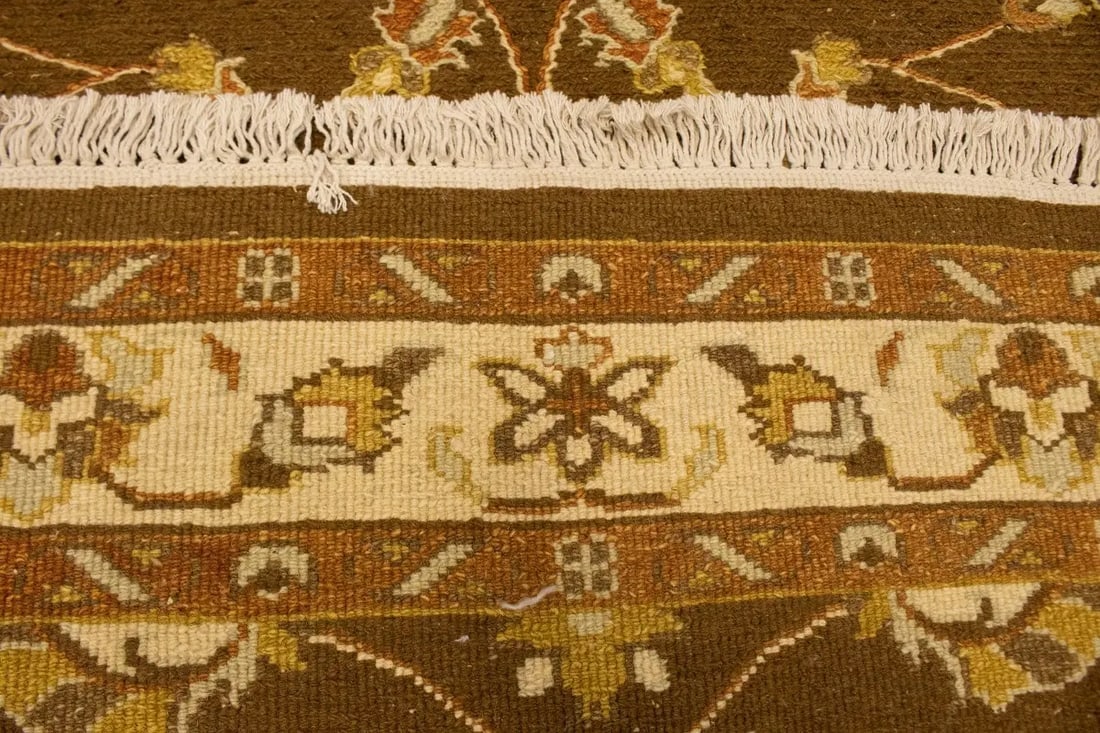 Dark Brown Floral 4X6 Sumak Oriental Rug - 16