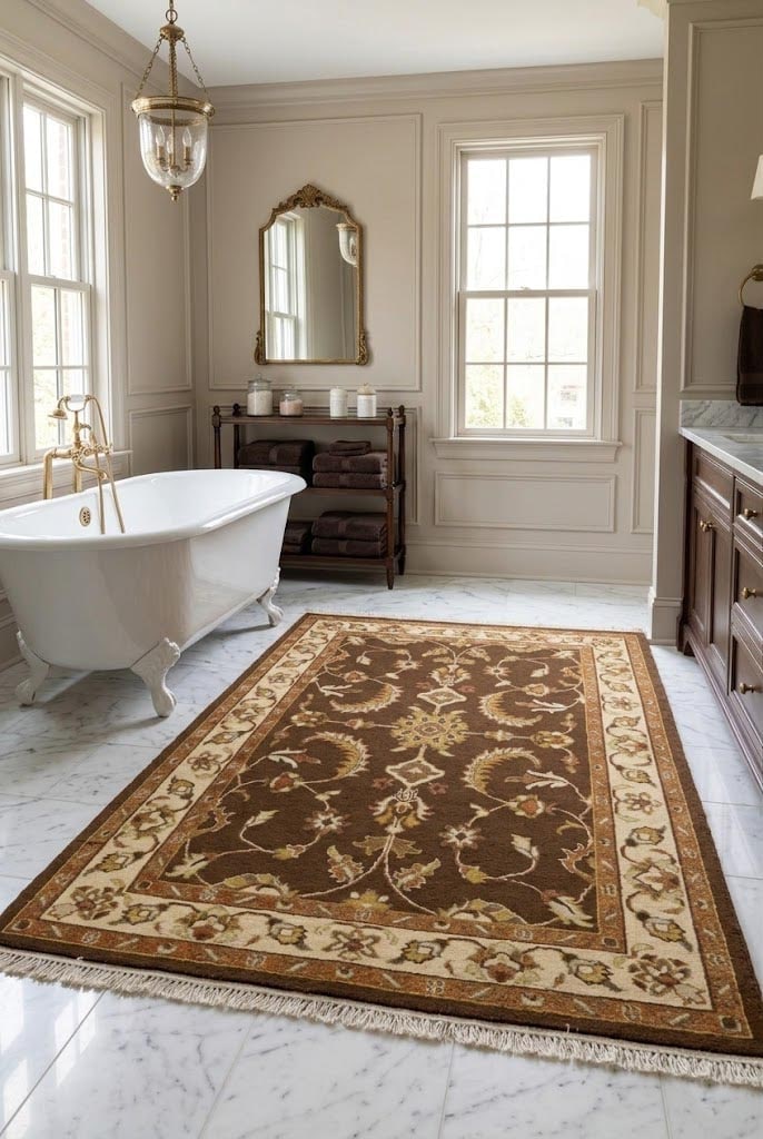 Dark Brown Floral 4X6 Sumak Oriental Rug - 2