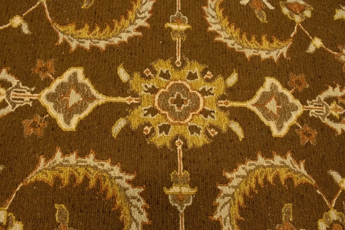 Dark Brown Floral 4X6 Sumak Oriental Rug - 8