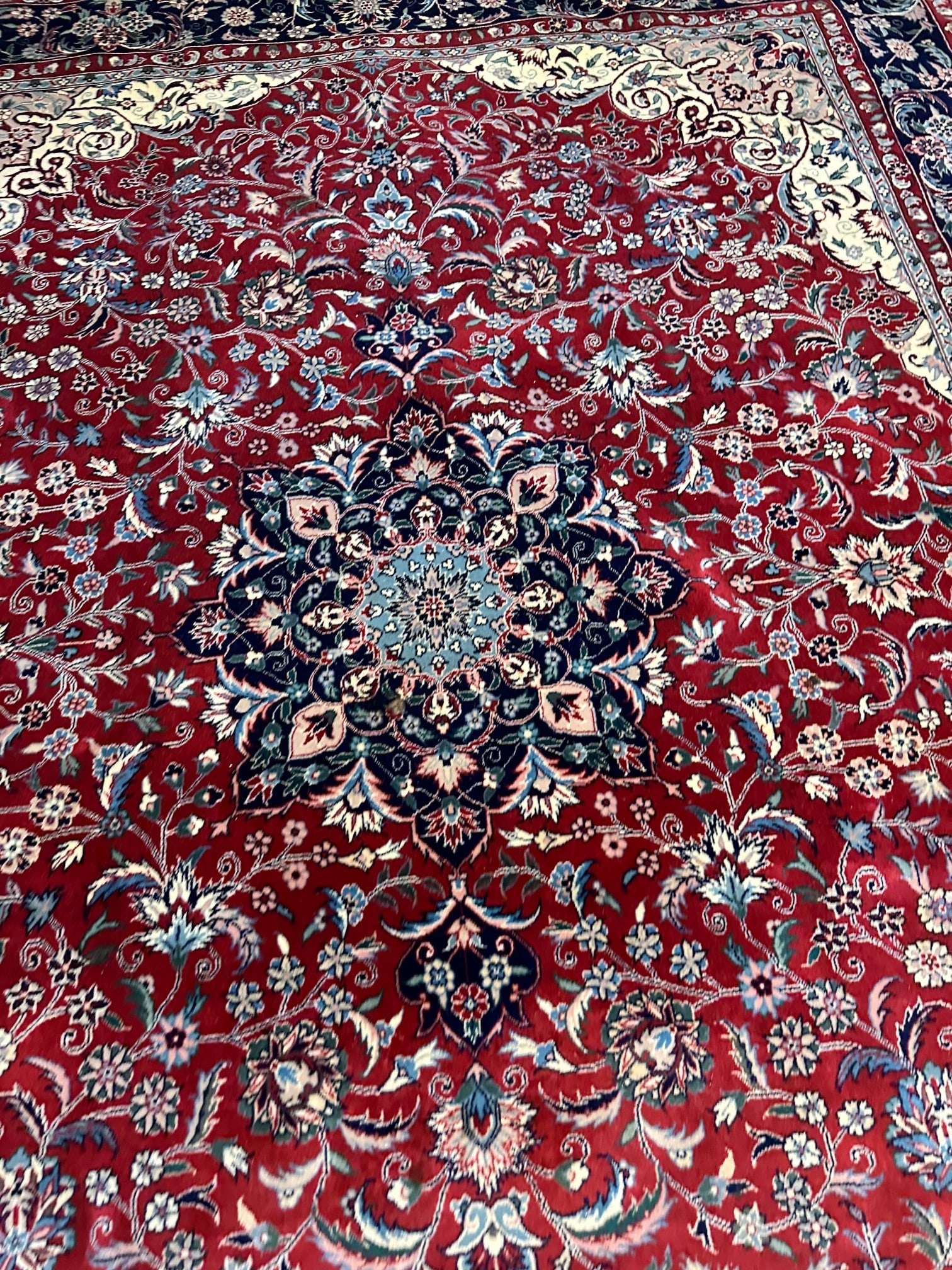 Hand Knotted Agra Tabriz Rug 7.6x10ft - 3