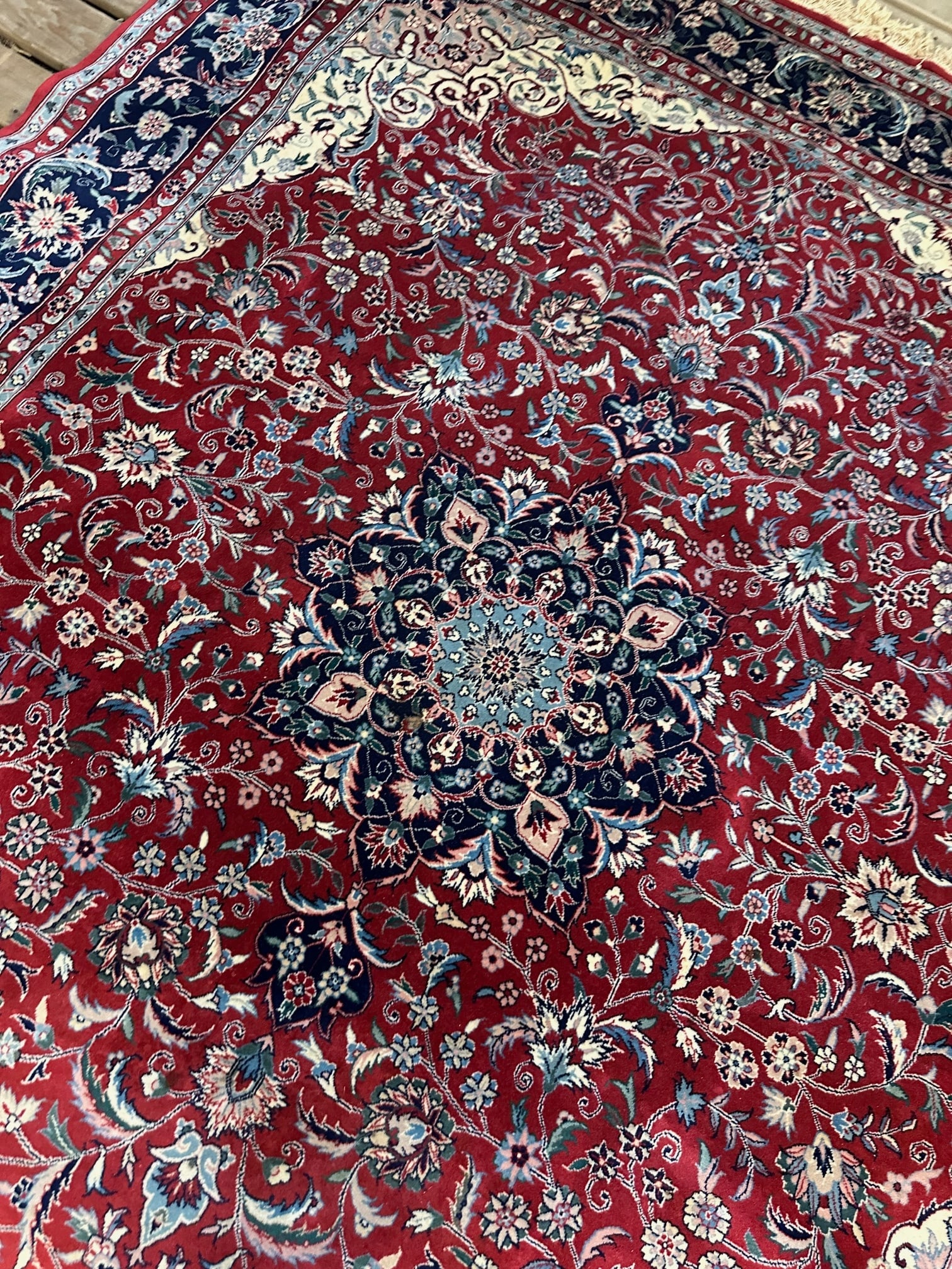 Hand Knotted Agra Tabriz Rug 7.6x10ft - 5