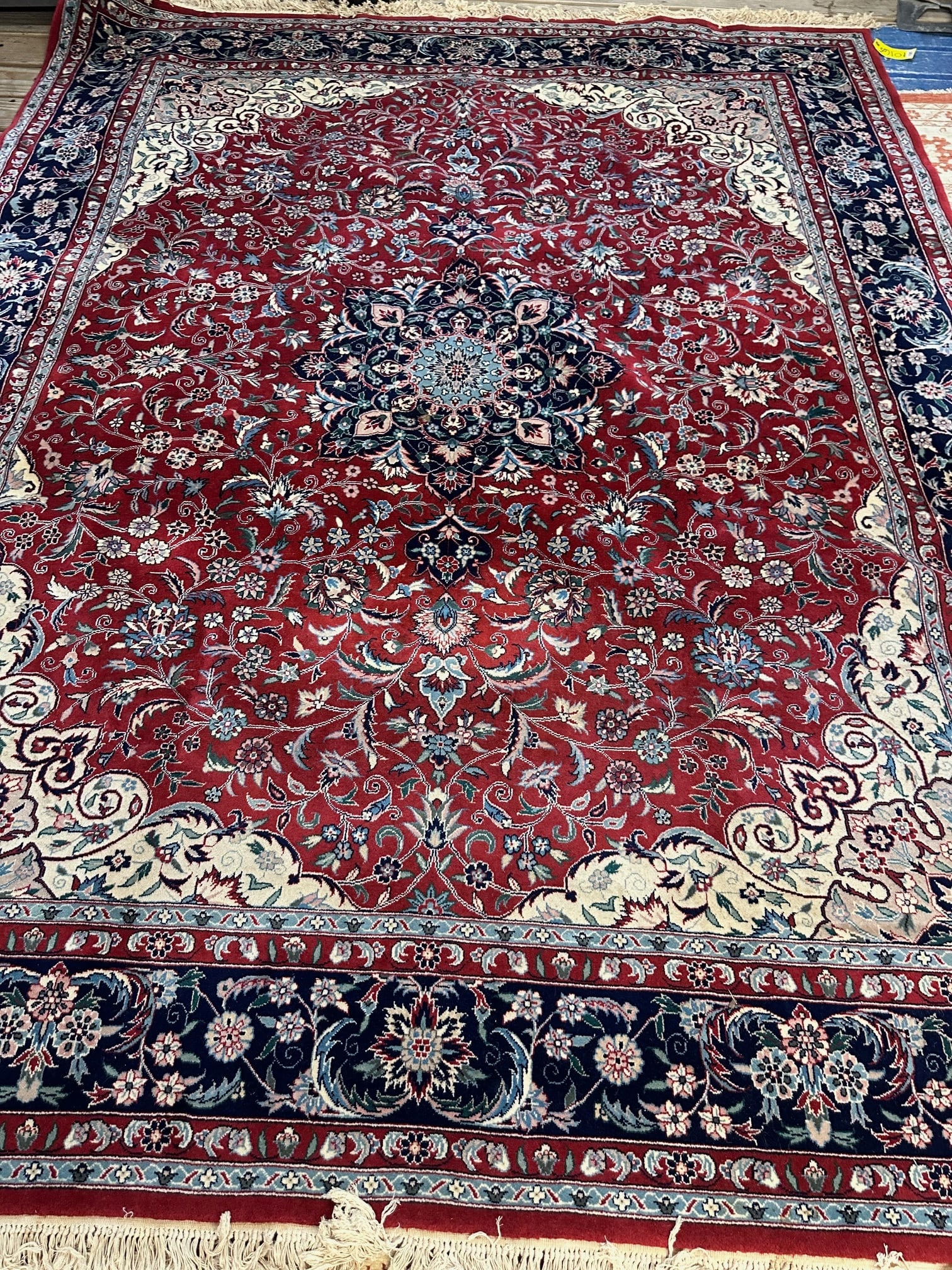 Hand Knotted Agra Tabriz Rug 7.6x10ft - 7