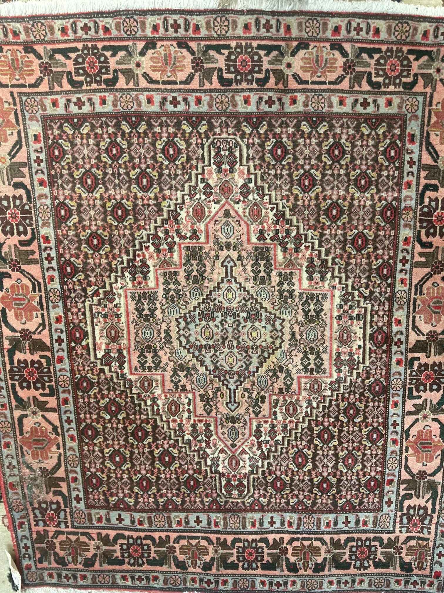 Hand Knotted Persian Bijar 4.10x3 ft: Title:Hand Knotted Persian Bijar 4.10x3 ft Description:Hand Knotted Persian Bijar 4.10x3 ft Size:4.10x3 ft Circa:1980 Origin: Material:100 %Wool Reserve: $155.00 Shipping: Domestic: Flat-rate of