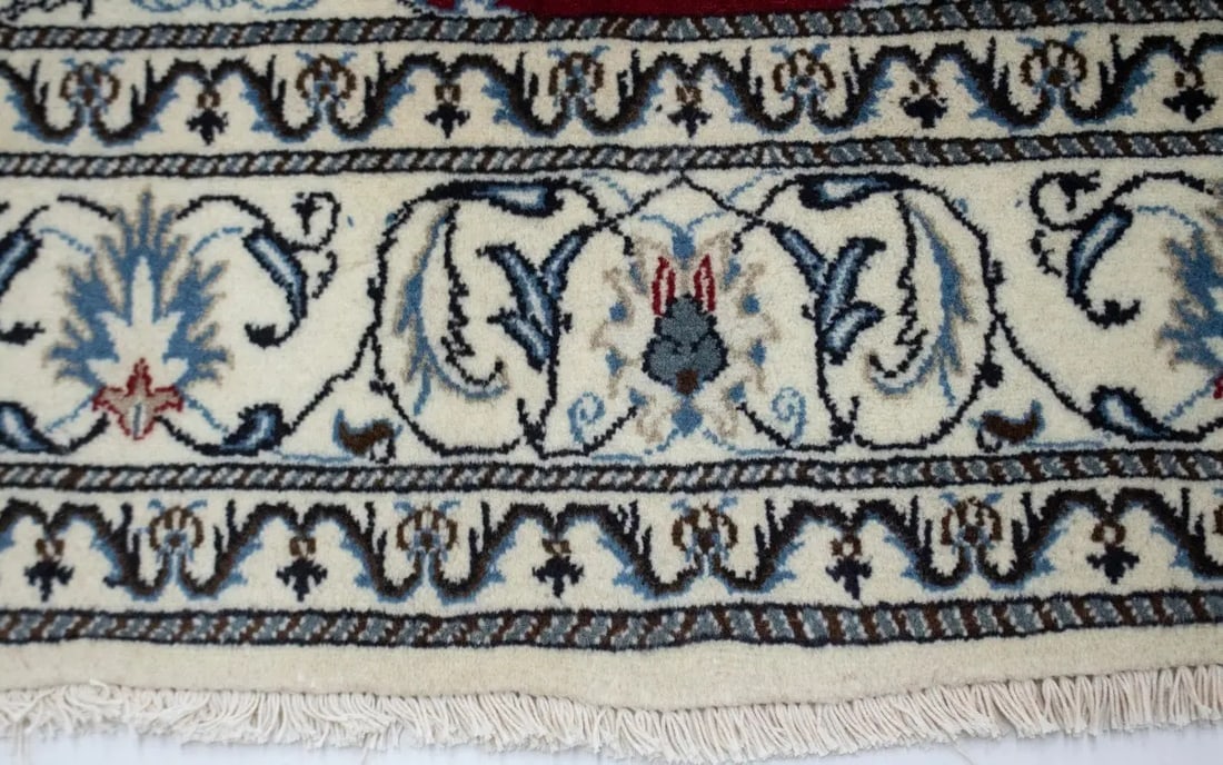 Red Floral Traditional 5'3X7'9 Nain Tabas Persian Rug - 15