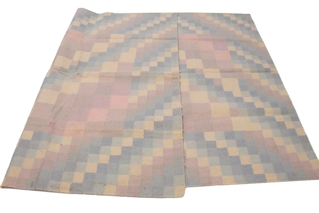 Multicolored Geometric Dhurrie 5'6X8'6 Indian Oriental Rug - 14