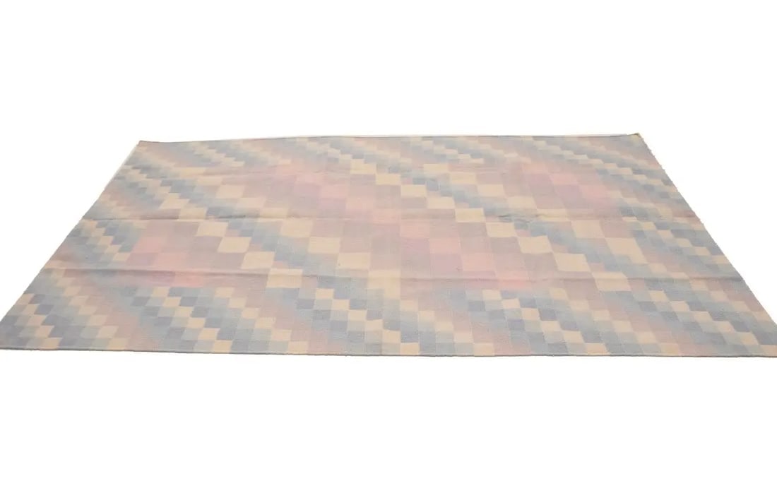 Multicolored Geometric Dhurrie 5'6X8'6 Indian Oriental Rug - 6