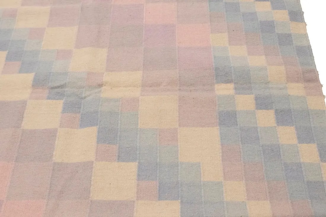 Multicolored Geometric Dhurrie 5'6X8'6 Indian Oriental Rug - 9