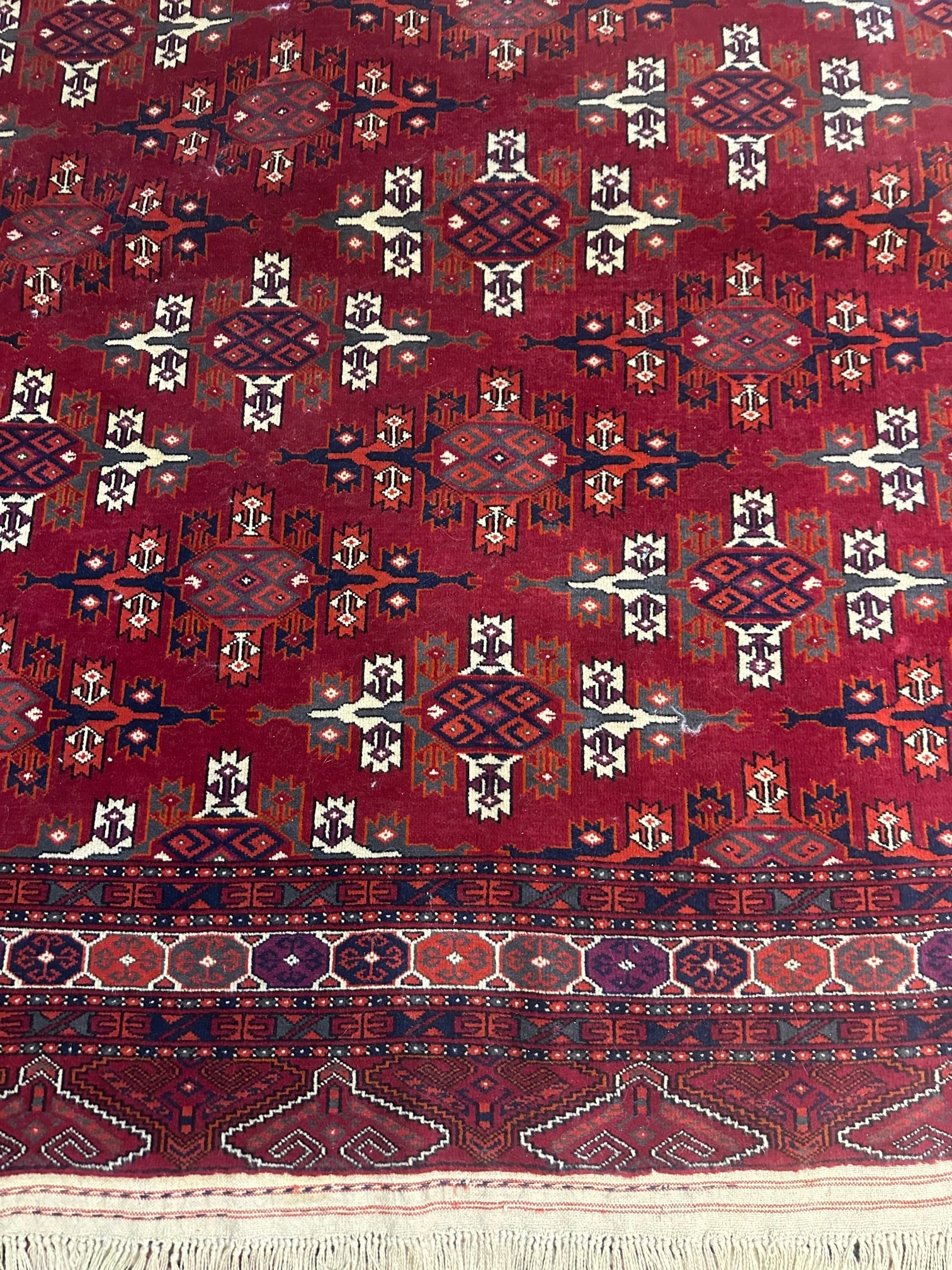 Hand Knotted Persian Turkman Rug 9.3x6 ft - 2
