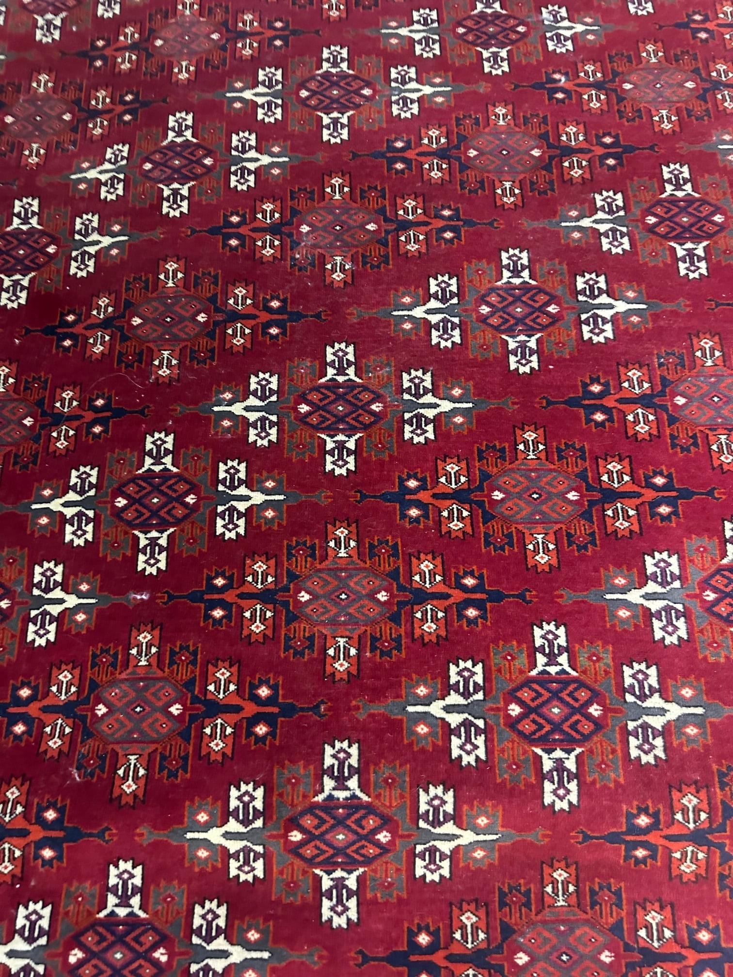 Hand Knotted Persian Turkman Rug 9.3x6 ft - 3