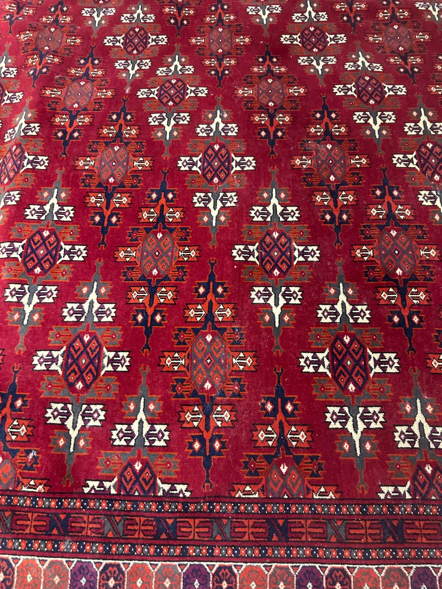 Hand Knotted Persian Turkman Rug 9.3x6 ft - 5