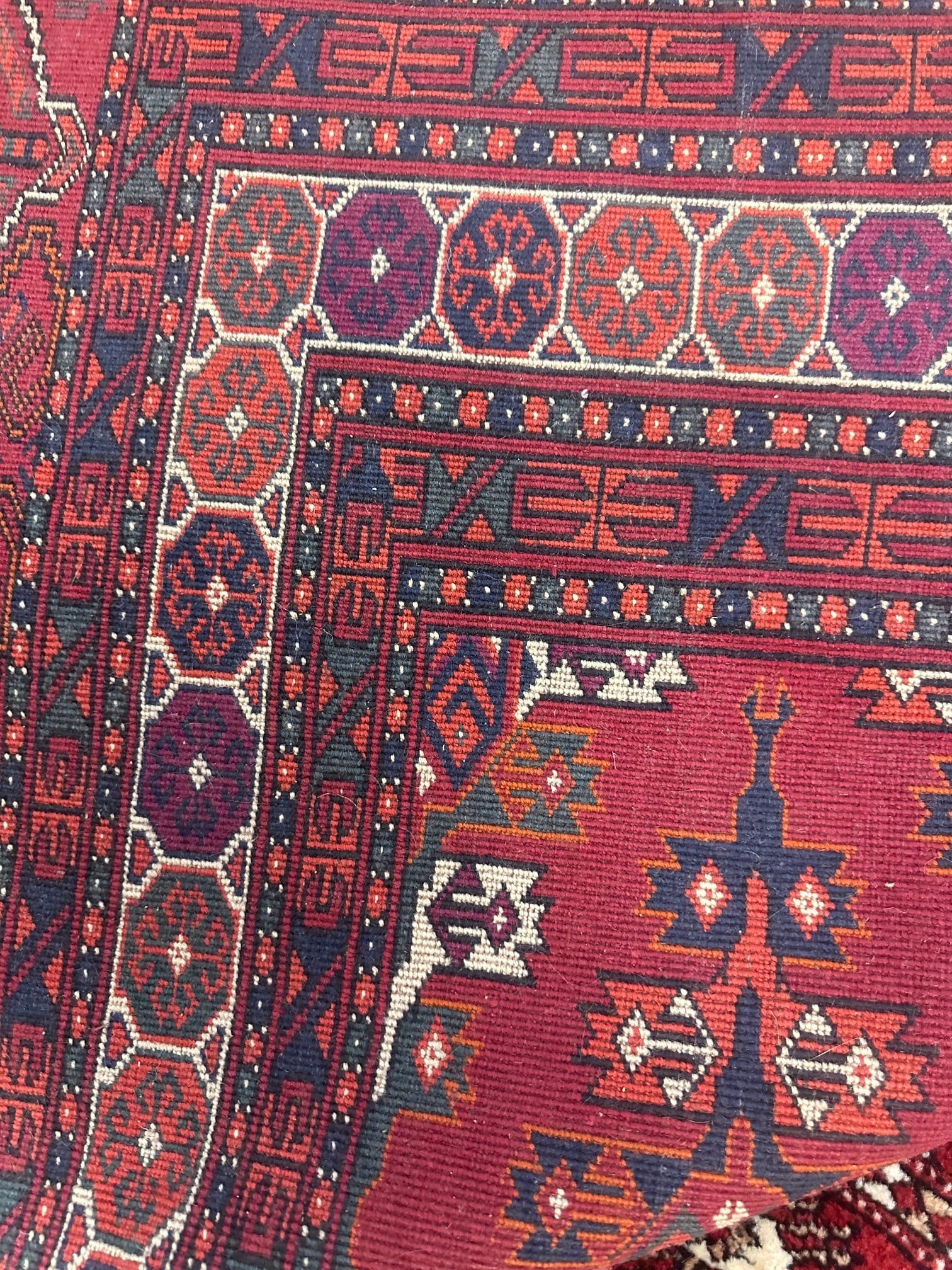 Hand Knotted Persian Turkman Rug 9.3x6 ft - 7