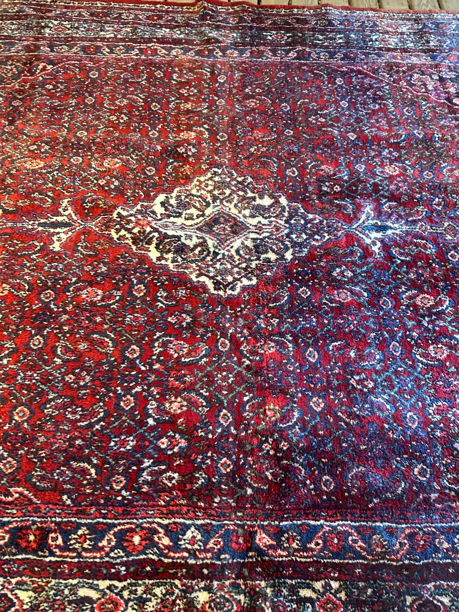 Hand Knotted Persian Hamedan Rug 16.8x9.5 ft - 5