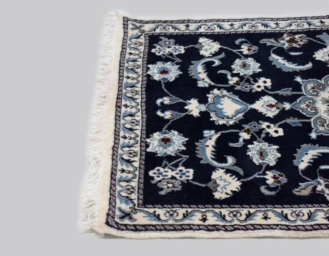 Navy Blue Classic 3X4'5 Nain Persian Rug - 9