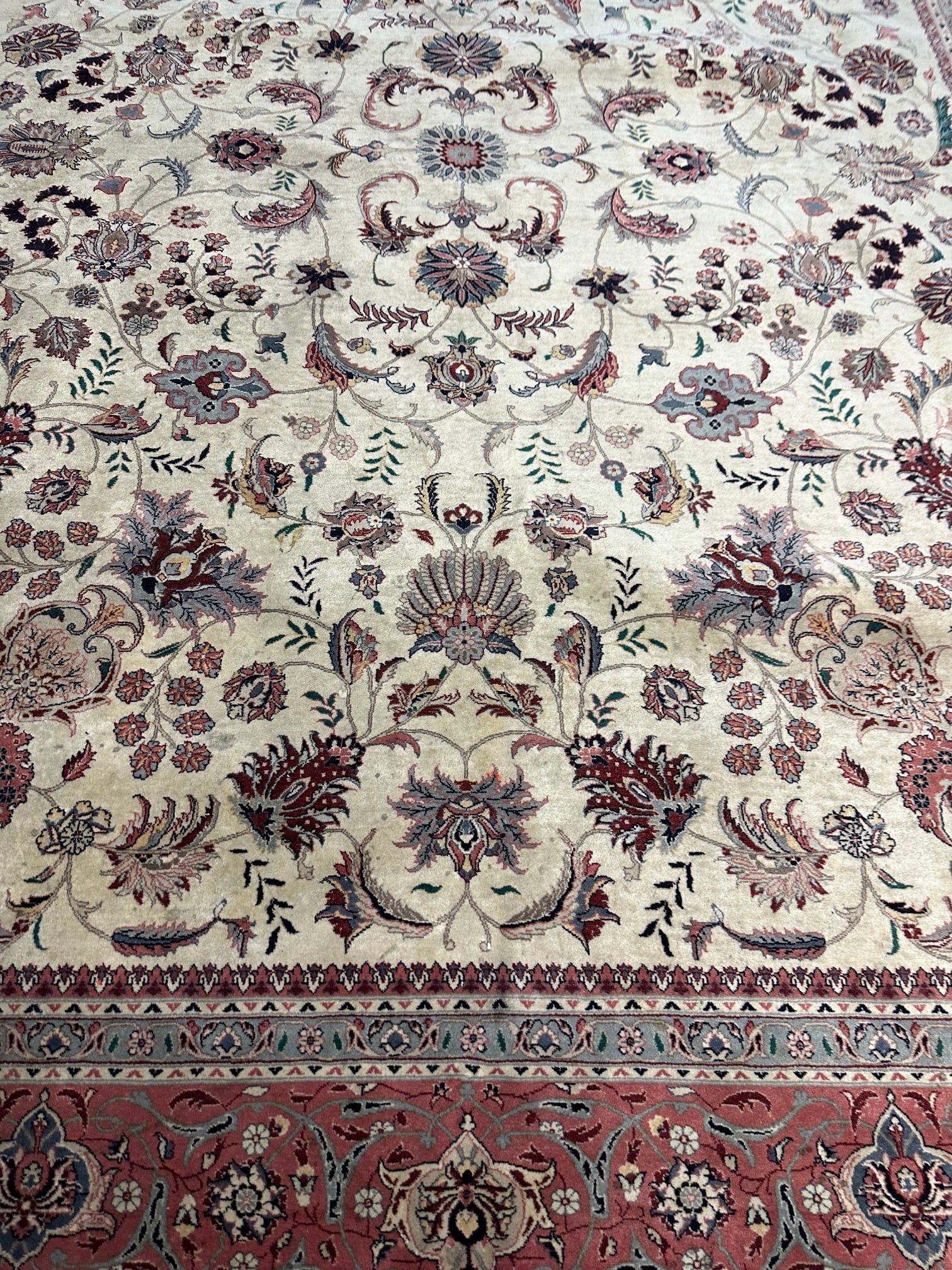 Hand Knotted Tabriz 12.2x9.1 ft - 2