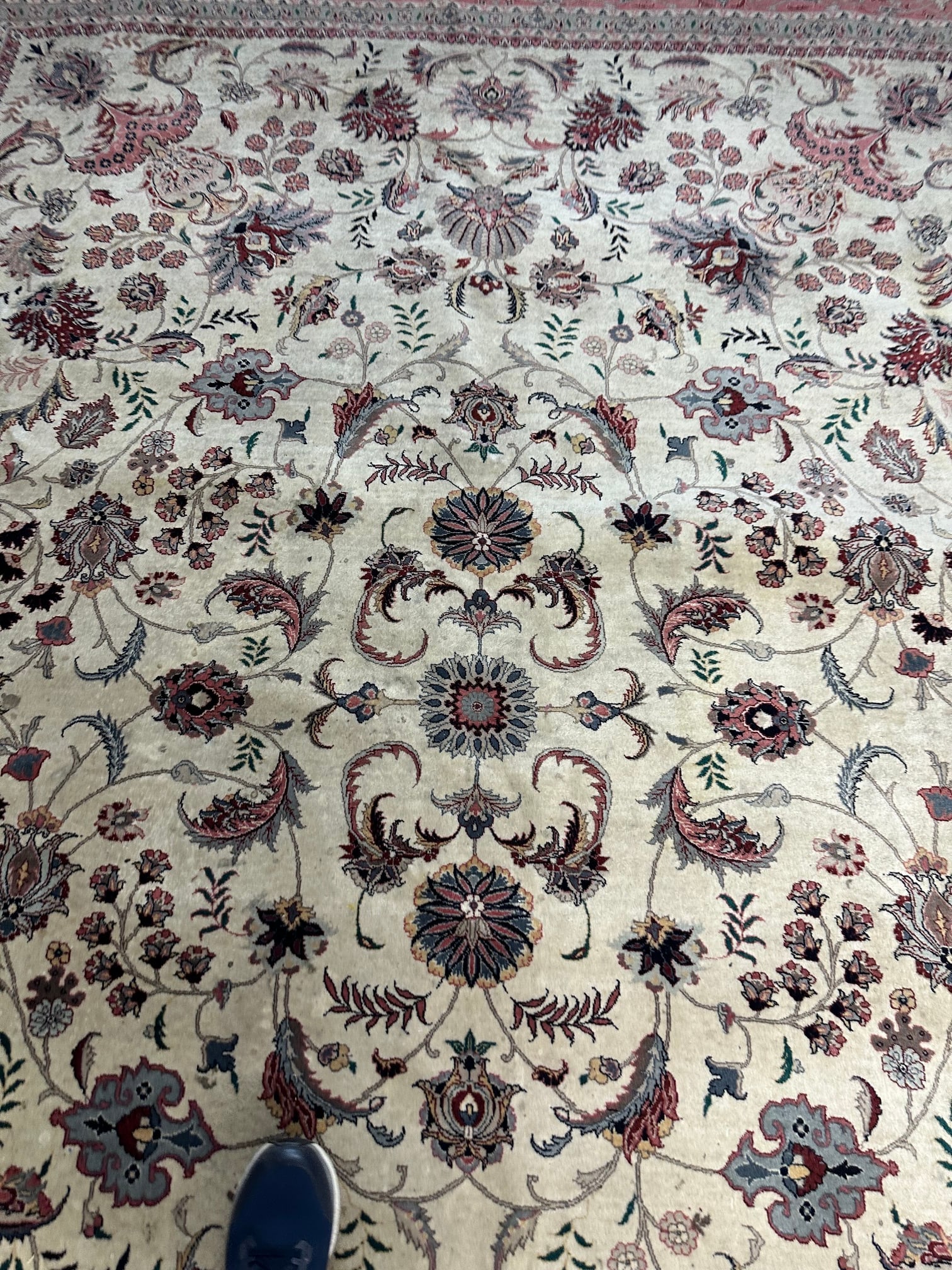 Hand Knotted Tabriz 12.2x9.1 ft - 3