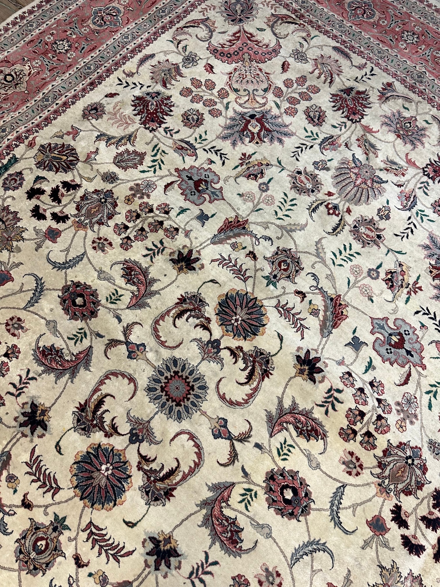 Hand Knotted Tabriz 12.2x9.1 ft - 6
