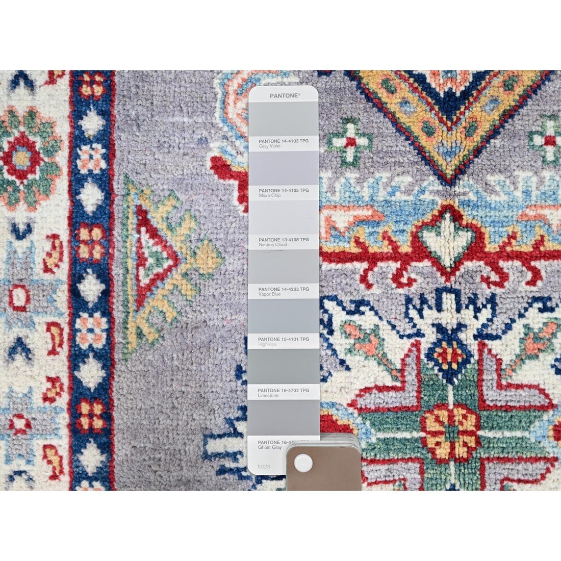 Gray Kazak Tribal Medallions Hand Knotted Oriental Runner Rug - 4