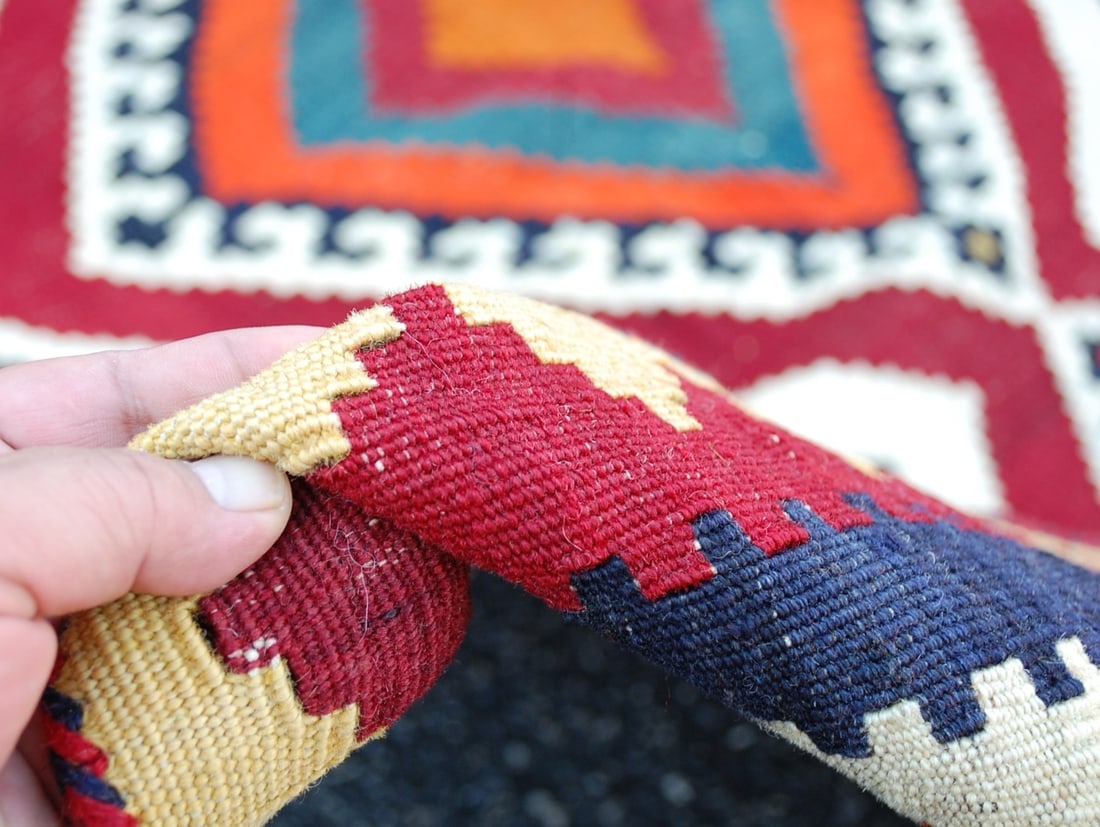 Persian SHIRAZ QSHKAI KILIM RUG ,5'3" x 19'9" - 10