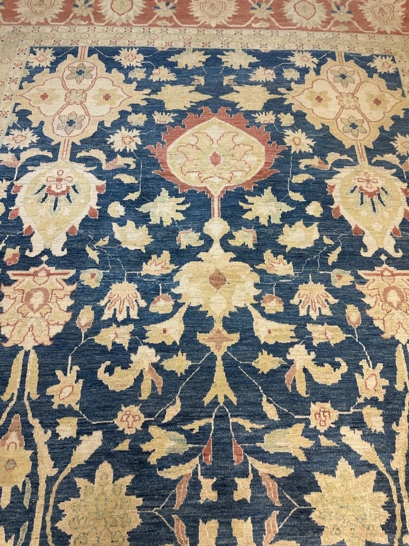 Hand Knotted Wool Oushak 10x15.8ft - 3