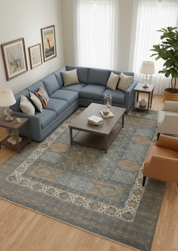 Tan Geometric 10X15 Modern Oriental Rug - 2