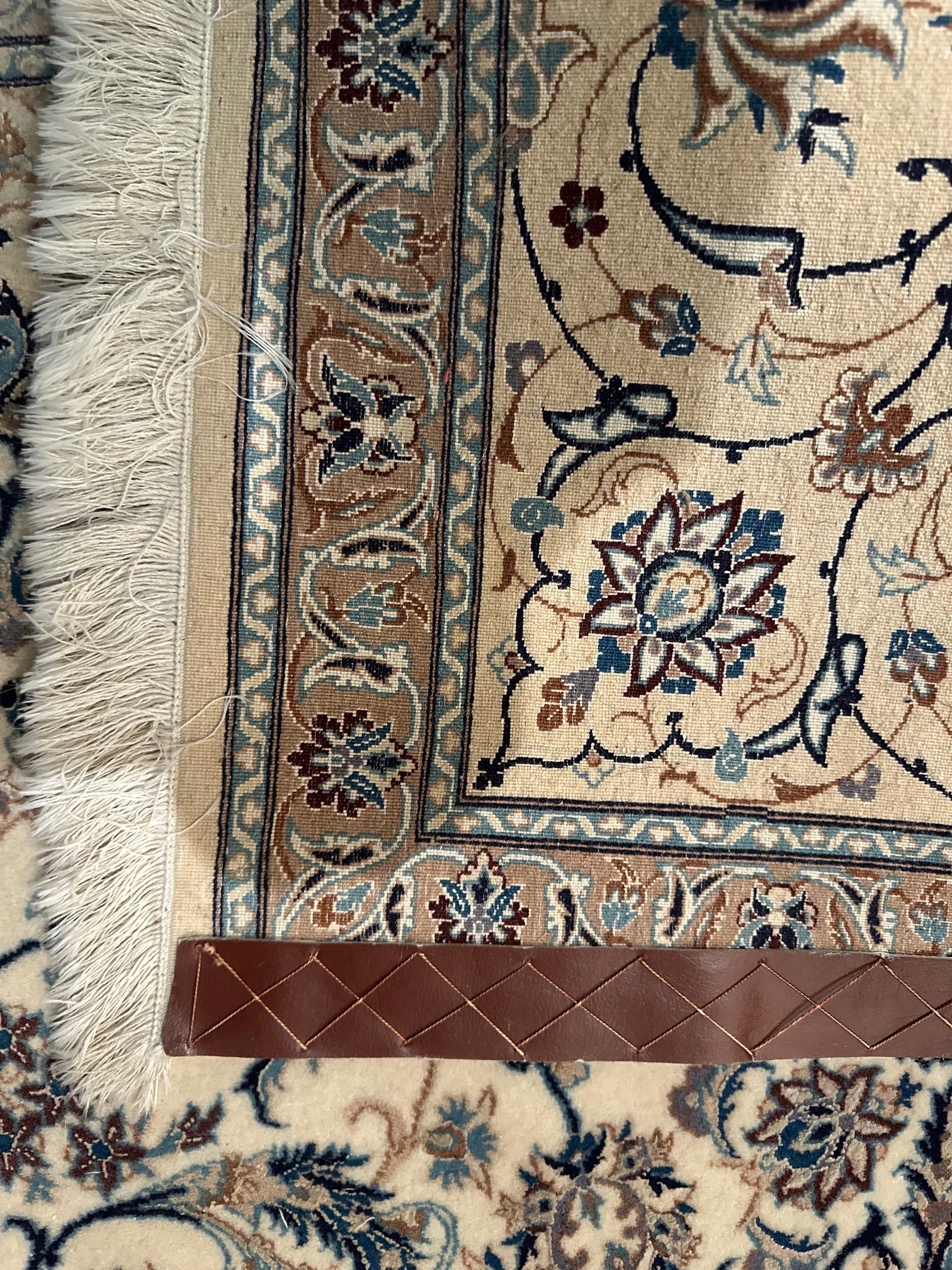 Very Fine Hand Knotted Persian Silk&Wool Nain Rug 6x8.1 ft - 5