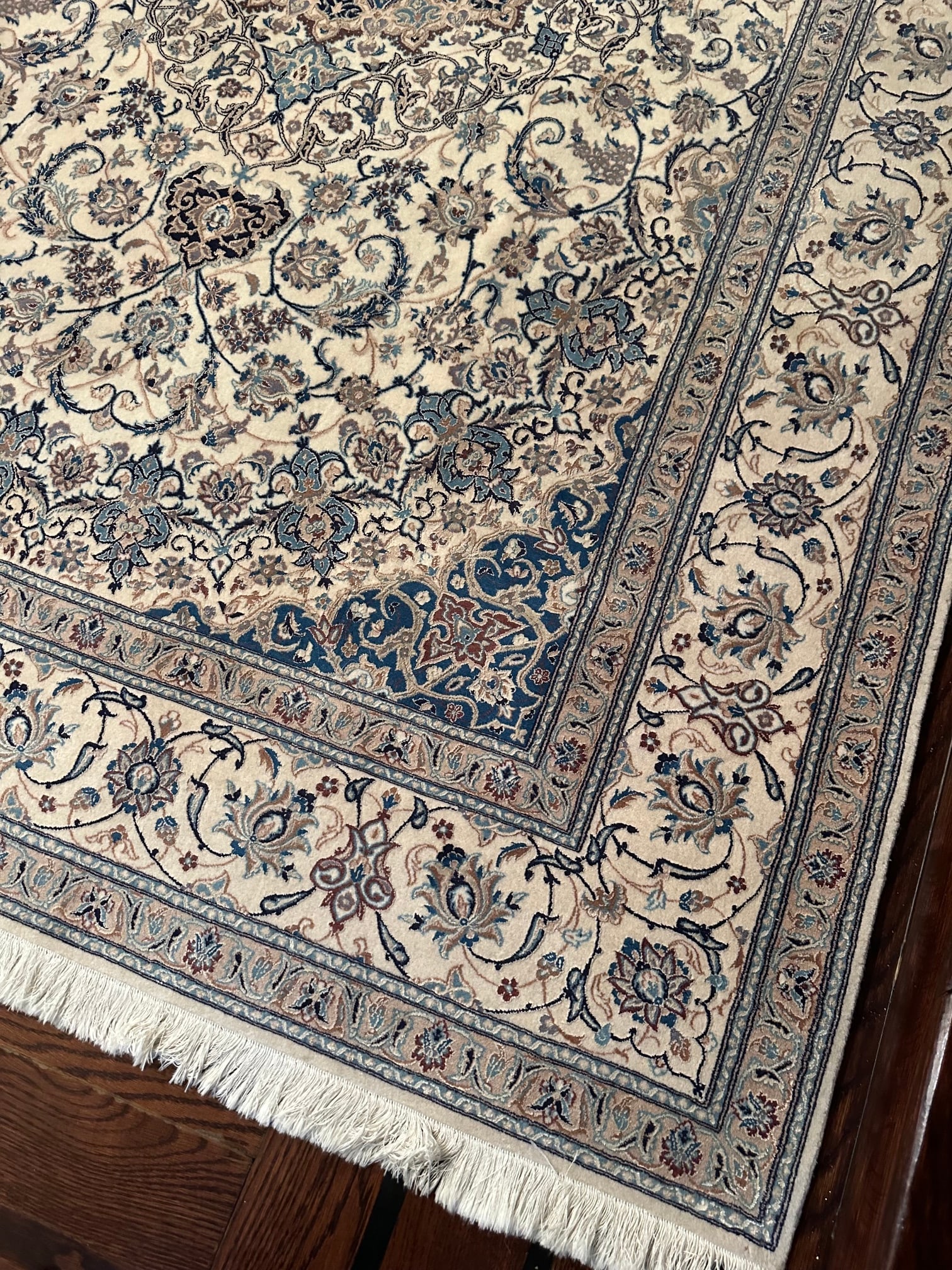 Very Fine Hand Knotted Persian Silk&Wool Nain Rug 6x8.1 ft - 8