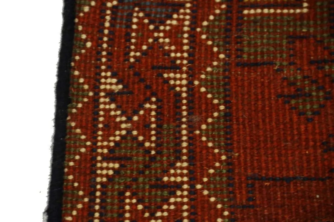 Dark Orange Tribal 3X6 Ghoochan Persian Wool Rug - 15