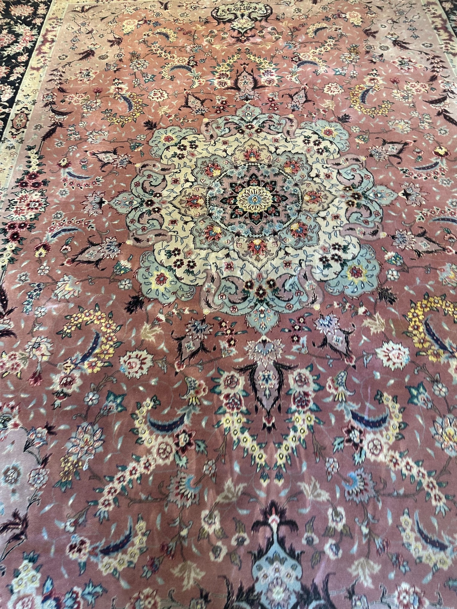 Hand Knotted Agra Tabriz Rug 9x12 ft - 2