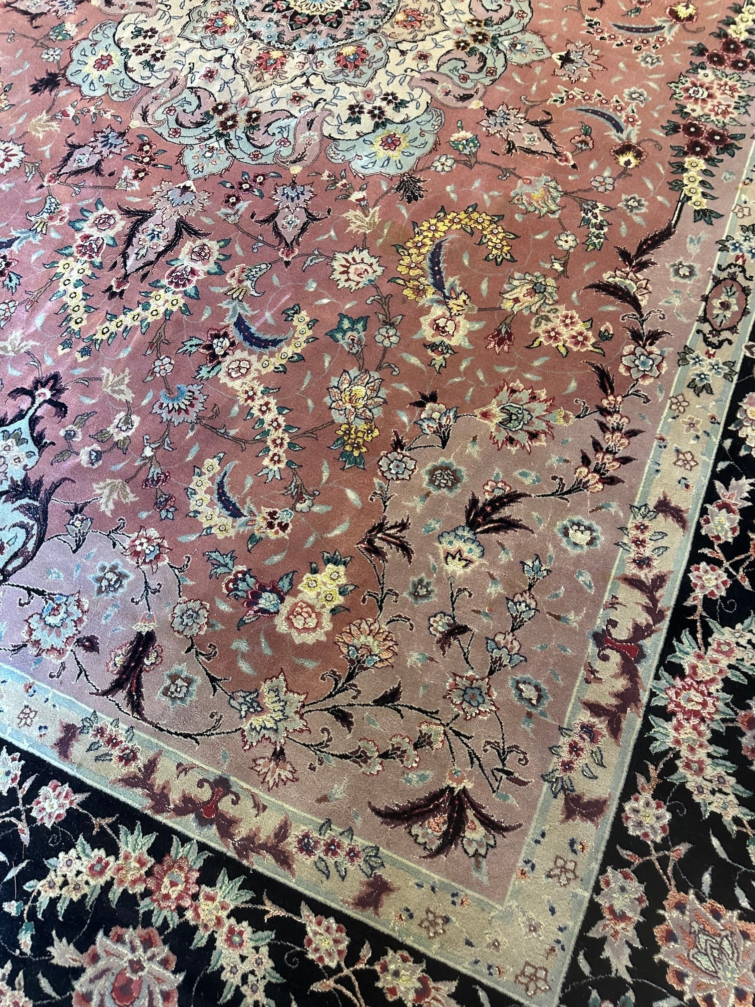 Hand Knotted Agra Tabriz Rug 9x12 ft - 7