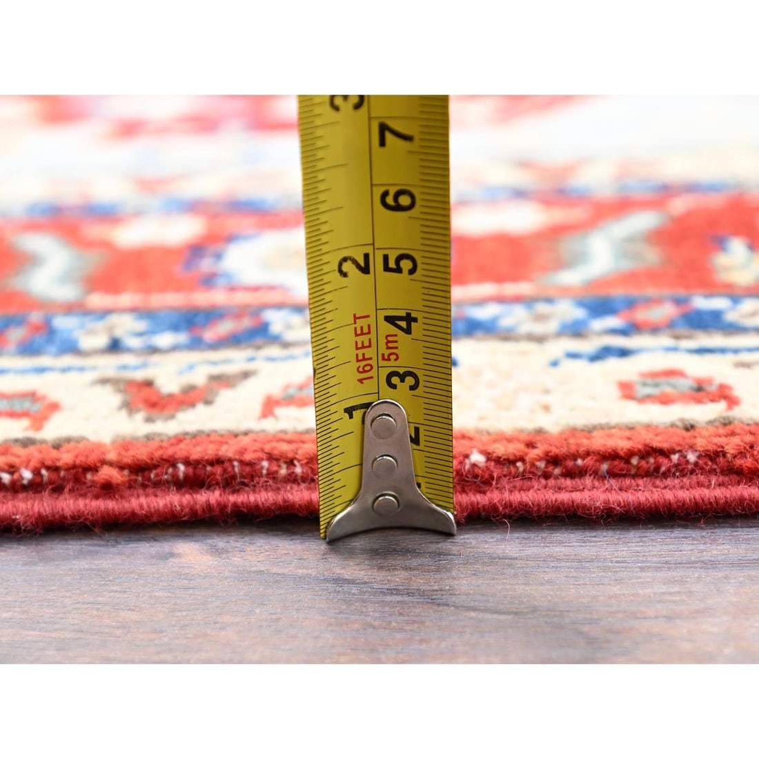 Red, Serapi Heriz Design, Soft Wool, Hand Knotted, Oriental Rug - 6