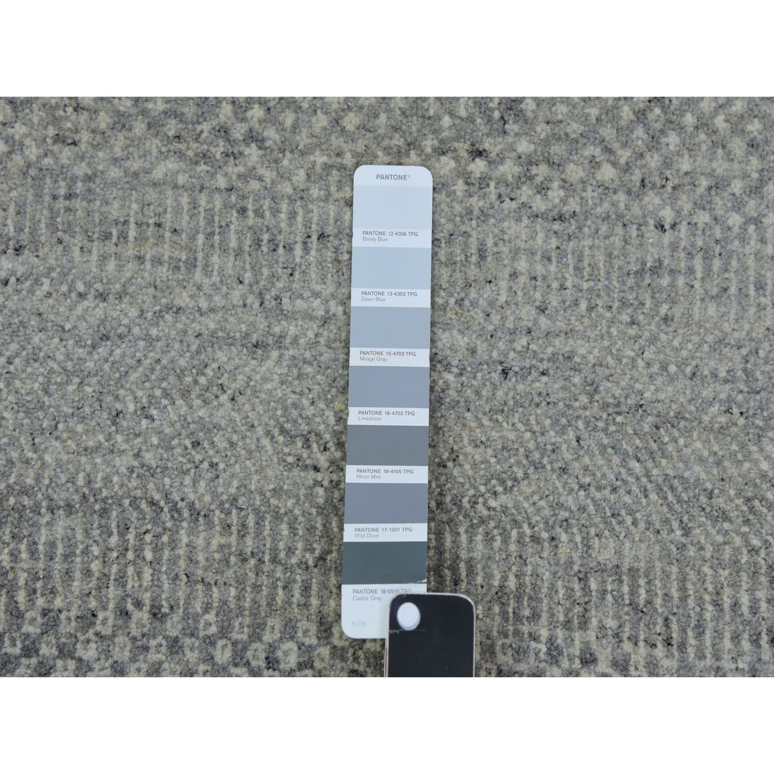 Gray Hand Knotted Organic Undyed Wool XL Runner Grass Design Rug - 4