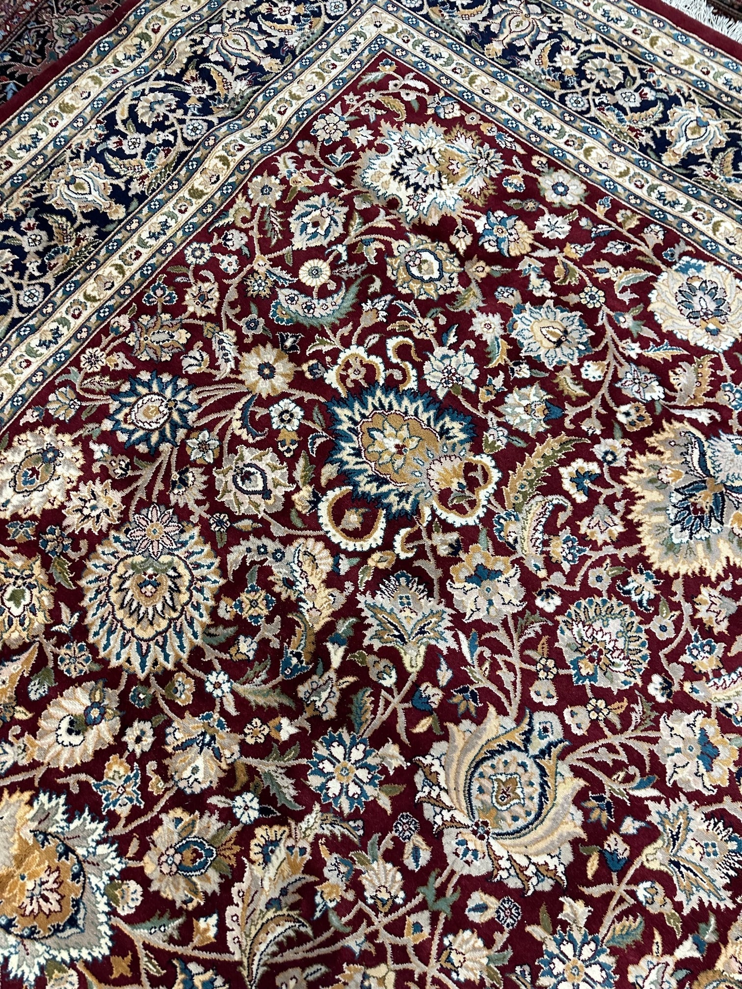 Hand Knotted Tabriz Rug 9.8x12 ft - 6