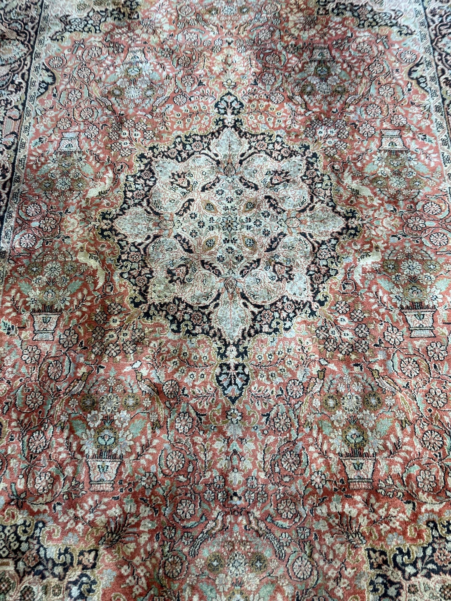 Hand Knotrted Hereke silk Rug -8.11x5.7 ft - 3