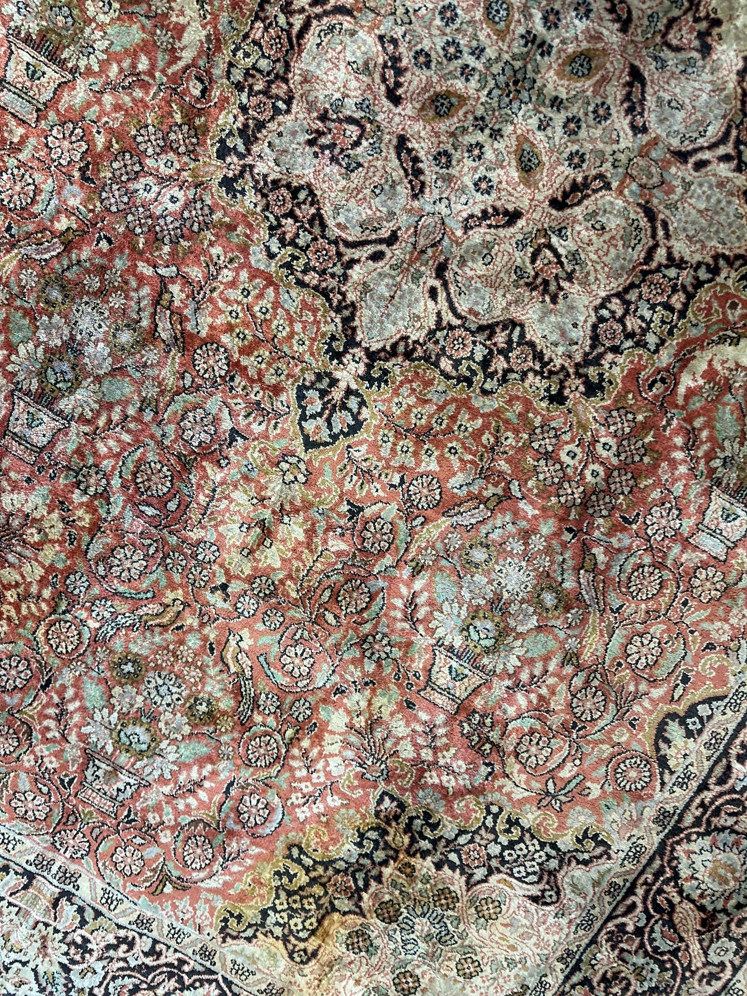 Hand Knotrted Hereke silk Rug -8.11x5.7 ft - 7