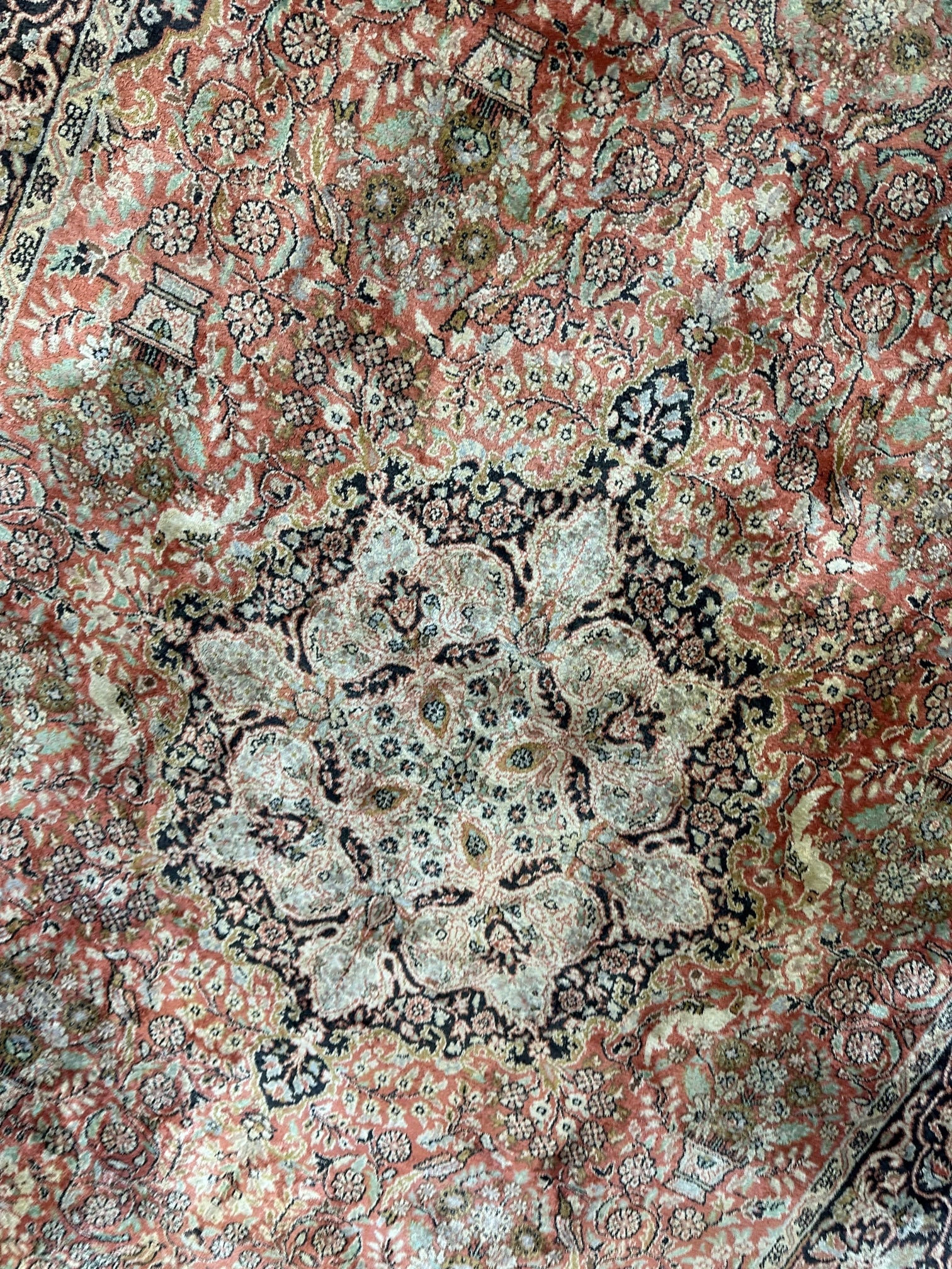Hand Knotrted Hereke silk Rug -8.11x5.7 ft - 8