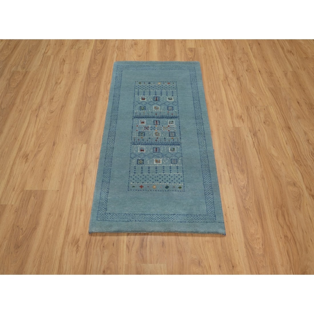Sterling Blue Modern Lori Buft Animal Figurines Hand Knotted Wool Rug - 2
