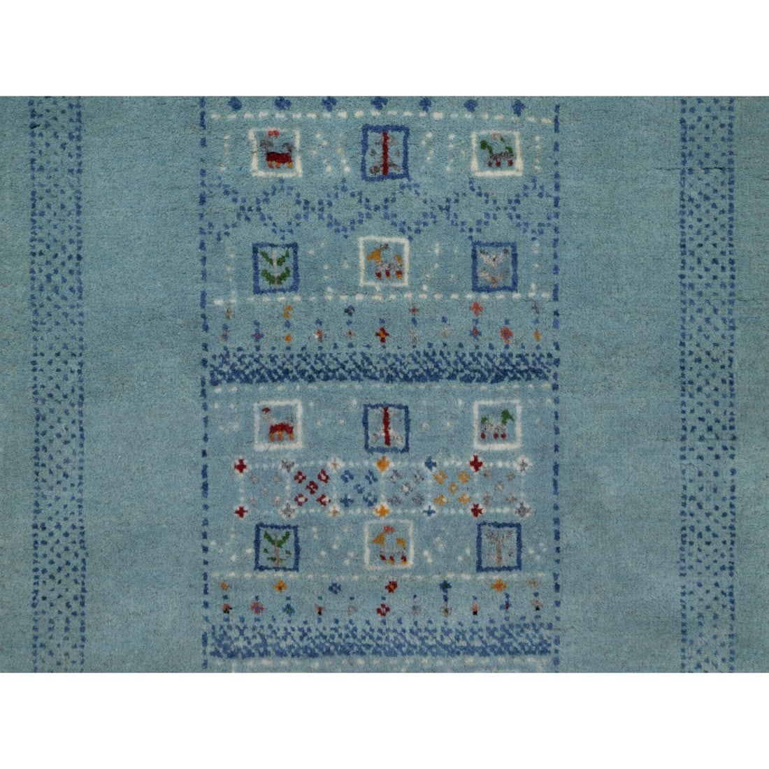 Sterling Blue Modern Lori Buft Animal Figurines Hand Knotted Wool Rug - 5