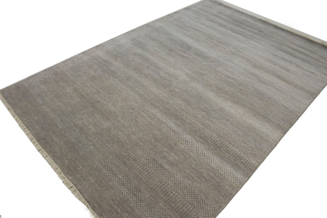 Khaki Grass Design 6X9 Modern Oriental Rug - 5