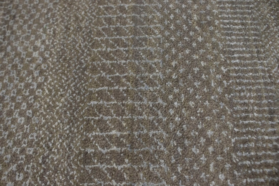Khaki Grass Design 6X9 Modern Oriental Rug - 7