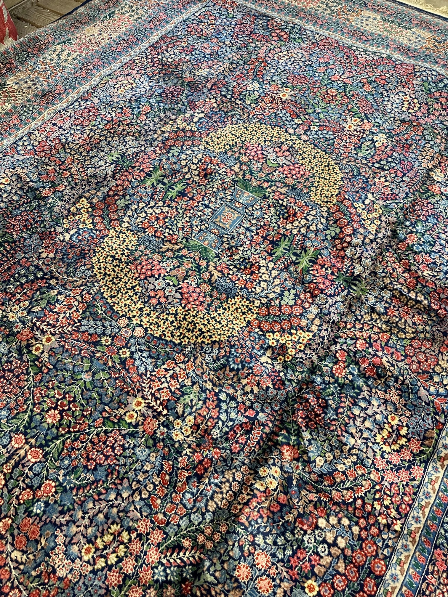 Hand Lnotted Persian Kermen Rug -10x13.4 ft - 9