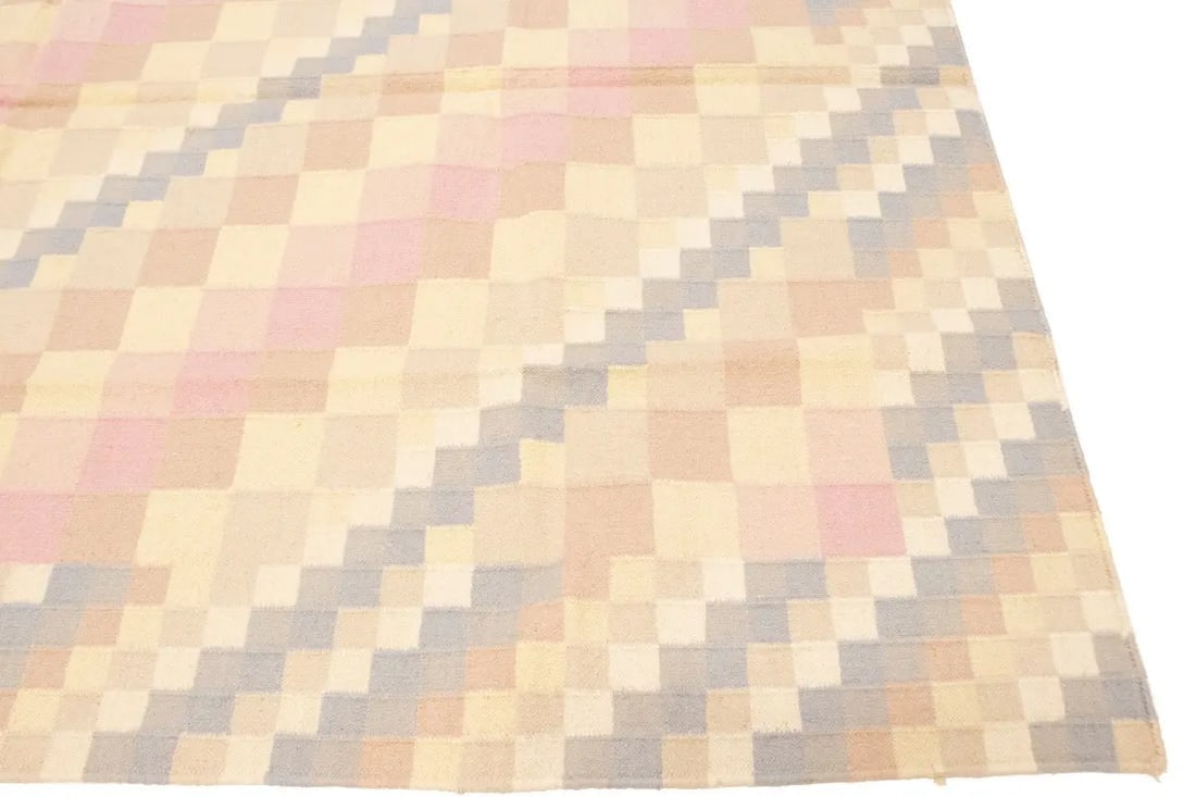 Multicolored Geometric Dhurrie 5'8X8'4 Indian Oriental Rug - 9