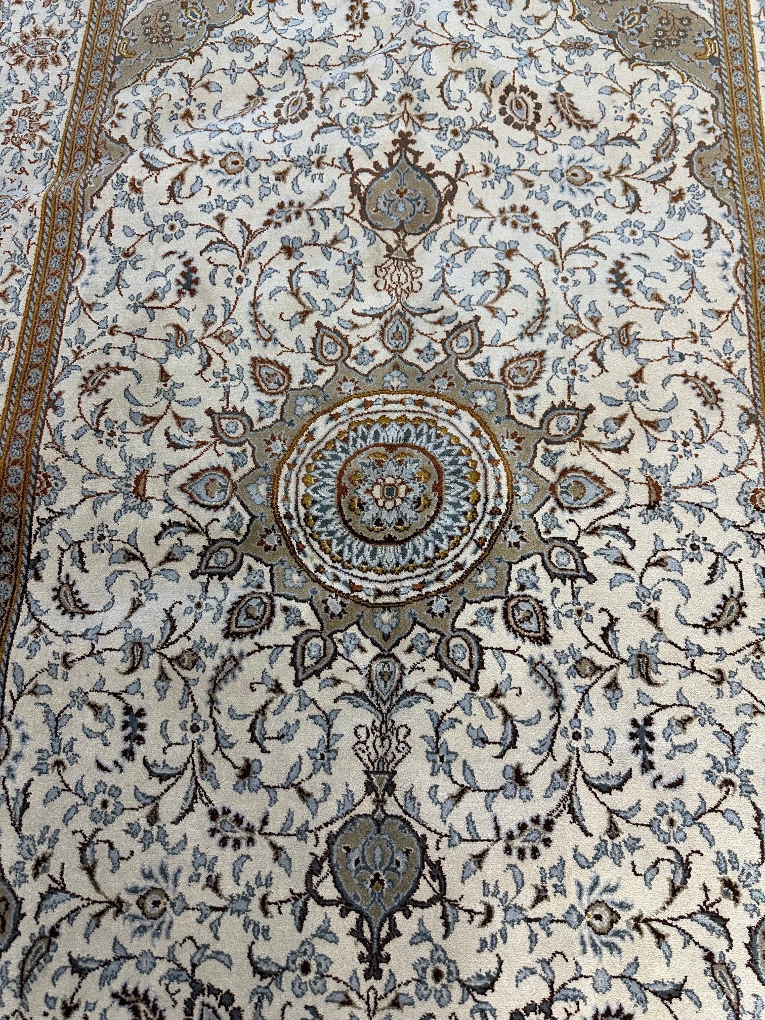 Hand Knotted Persian Kashan Rug -7x5ft - 3
