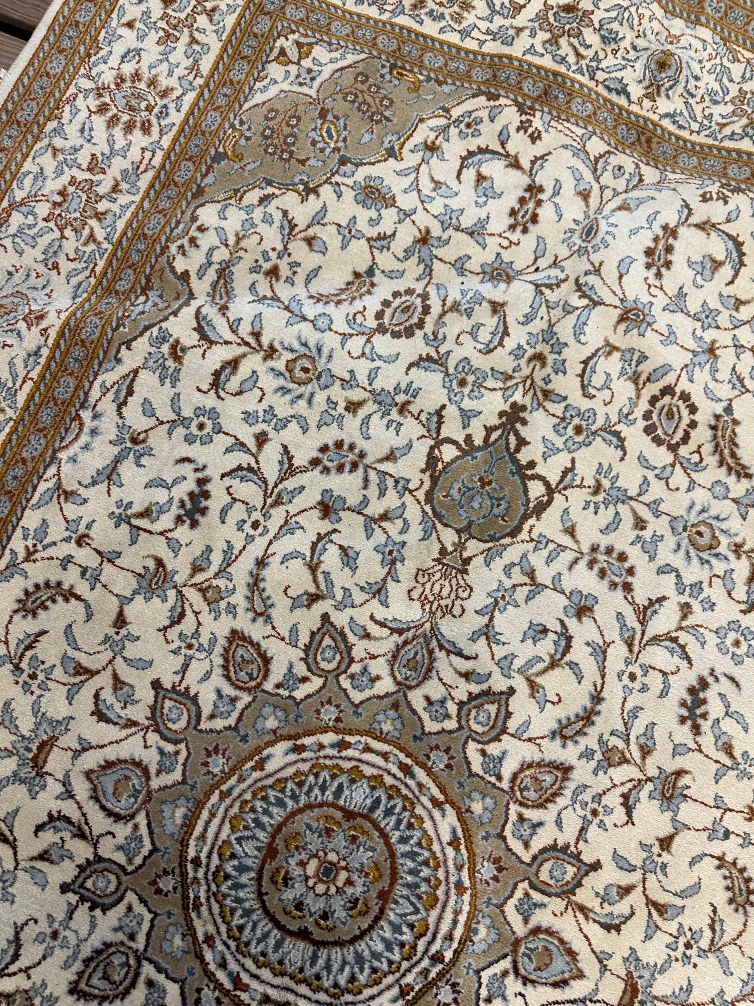 Hand Knotted Persian Kashan Rug -7x5ft - 6