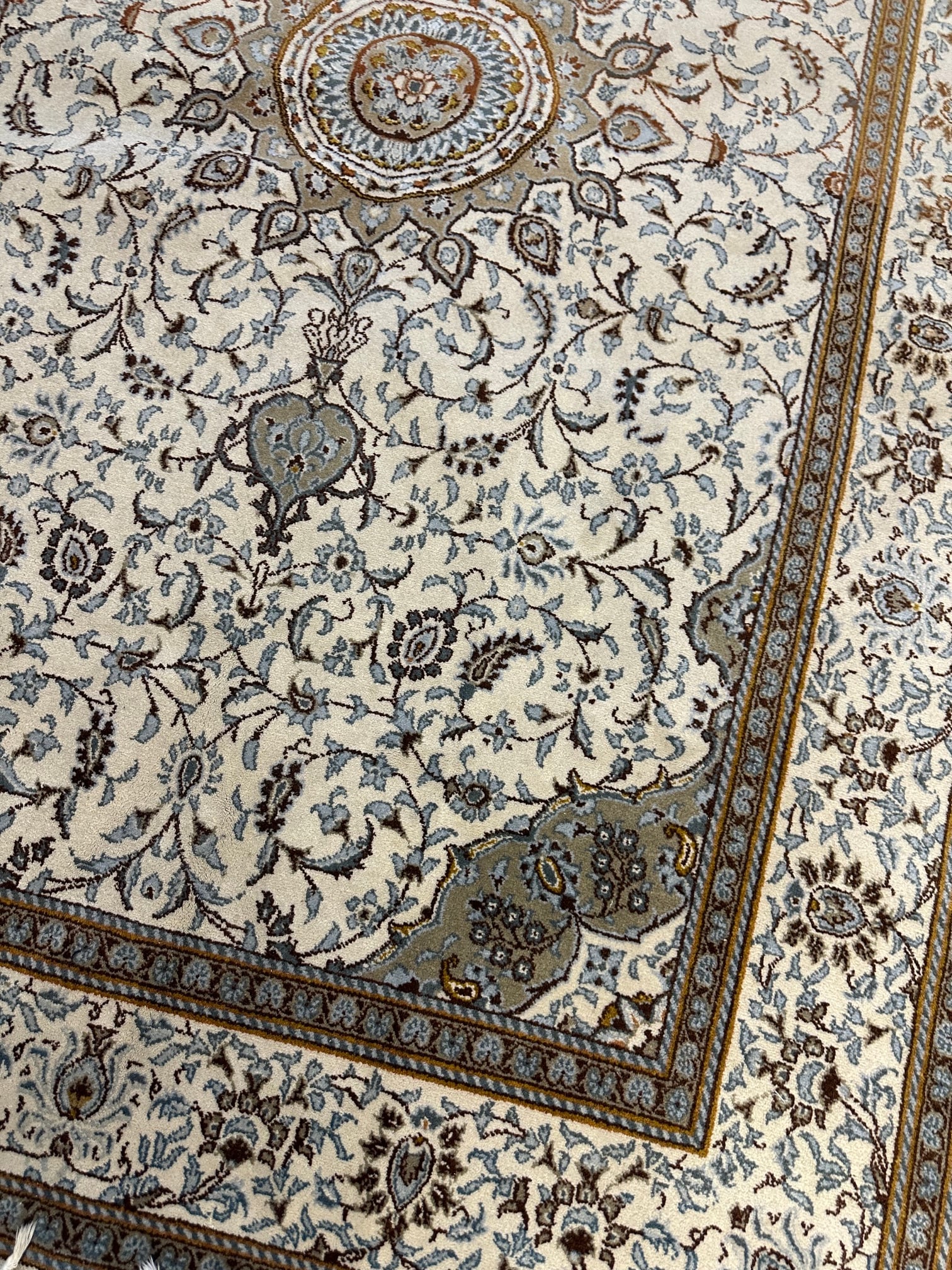 Hand Knotted Persian Kashan Rug -7x5ft - 7