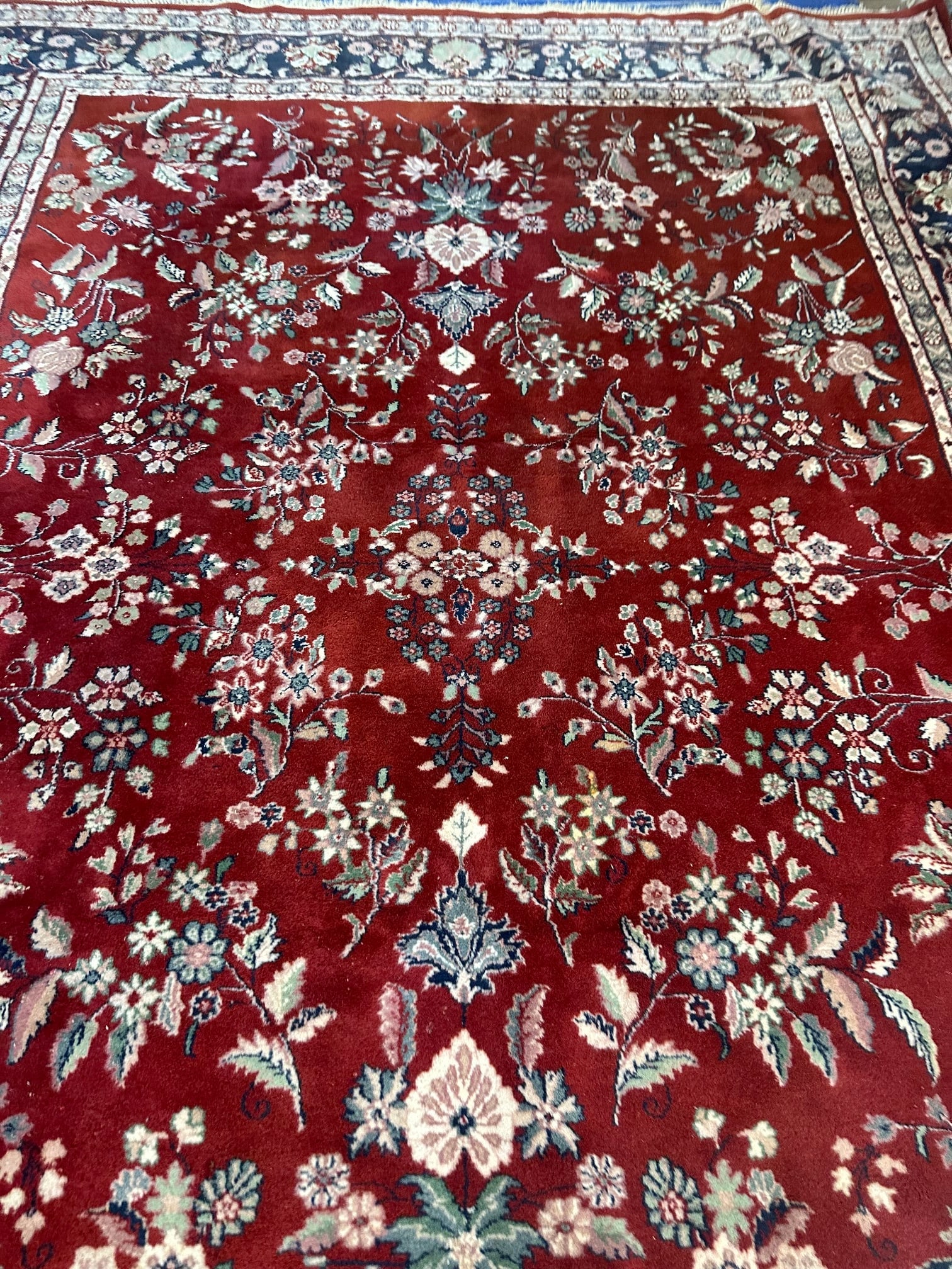 Hand Knotted Agra Tabriz Rug 11.8x8.6 ft - 3